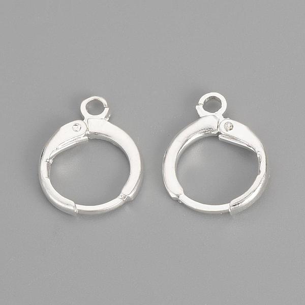 

PandaHall Brass Huggie Hoop Earring Findings, with Loop, Silver Color Plated, 15x11.5x2mm, Hole: 2mm, Pin: 1mm Brass Silver