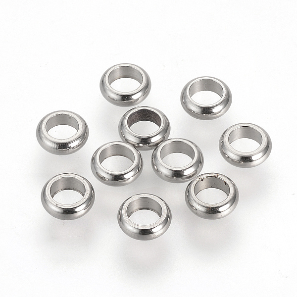 

PandaHall 201 Stainless Steel Spacer Beads, Donut, Stainless Steel Color, 5x3.1mm, Hole: 1.8mm 201 Stainless Steel Donut