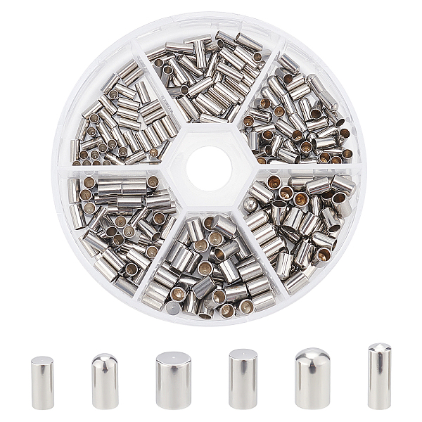 

PandaHall Unicraftale 240Pcs 6 Style Stainless Steel Cord Ends, End Caps, Column, Stainless Steel Color, 40pcs/style, 240pcs/box Stainless...