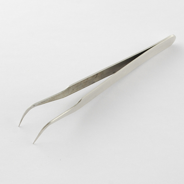 

PandaHall 401 Iron Beading Tweezers, Iron Color, 115x9mm Iron