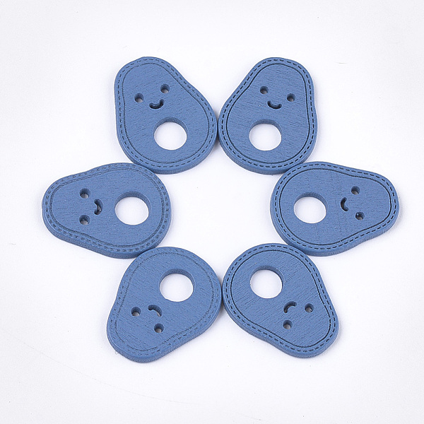 

PandaHall Painted Poplar Wood Pendants, Doll, Royal Blue, 25x19x2mm, Hole: 1.5mm Wood Doll Blue