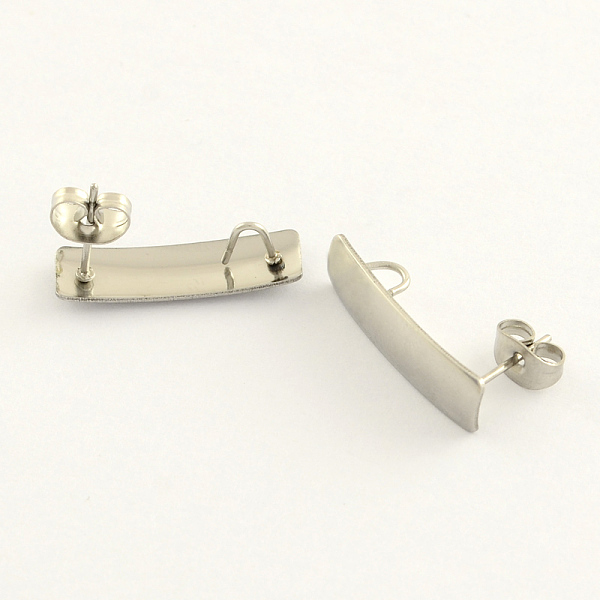 

PandaHall 304 Stainless Steel Rectangle Stud Earring Findings, with Loop, Stainless Steel Color, 21x6mm, Hole: 3mm, pin: 0.8mm 304 Stainless...