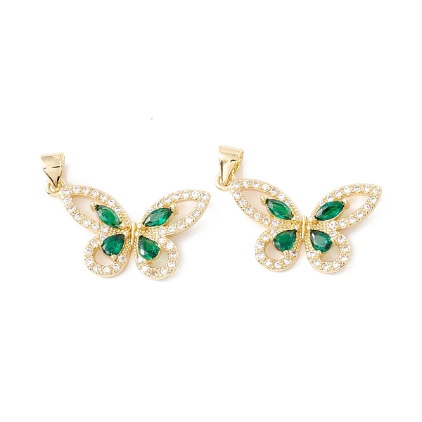 

PandaHall Rack Plating Brass Micro Pave Cubic Zirconia Pendants, Long-Lasting Plated, Cadmium Free & Lead Free, Butterfly, Real 18K Gold..., Clear