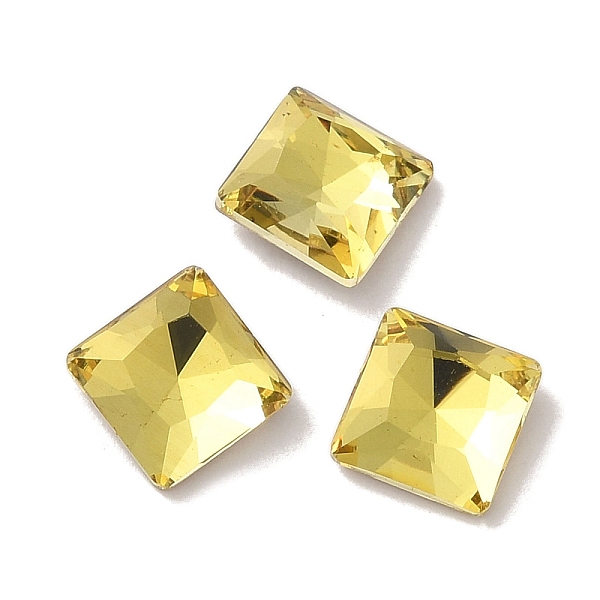 

PandaHall Glass Rhinestone Cabochons, Point Back & Back Plated, Faceted, Square, Citrine, 7x7x3mm Glass Rhinestone Square Orange