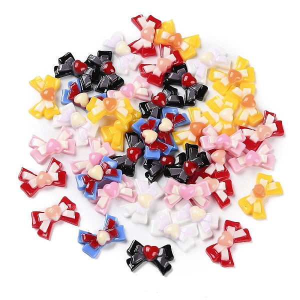 

PandaHall Opaque Resin Cabochons, Bowknot, Mixed Color, 7.5x11.5x3.5mm Resin Bowknot Multicolor