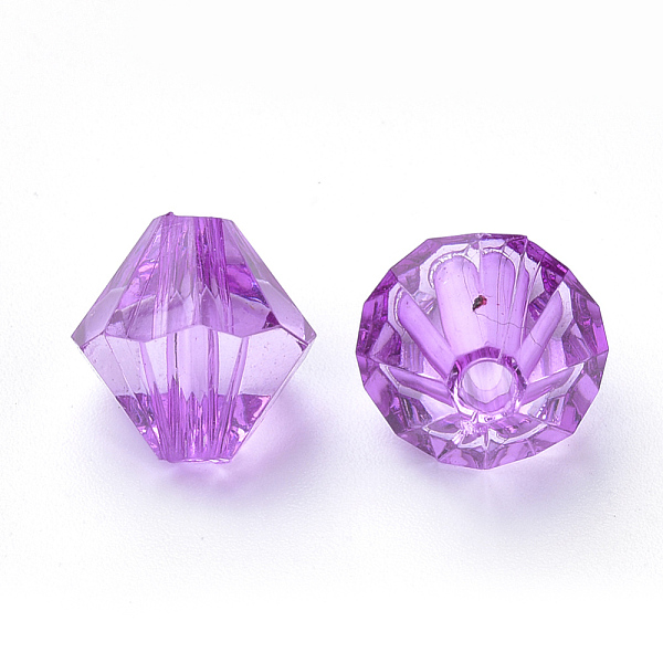 

PandaHall Transparent Acrylic Beads, Bicone, Dark Violet, 6x5.5mm, Hole: 1.5mm, about 6120pcs/500g Acrylic Bicone Purple