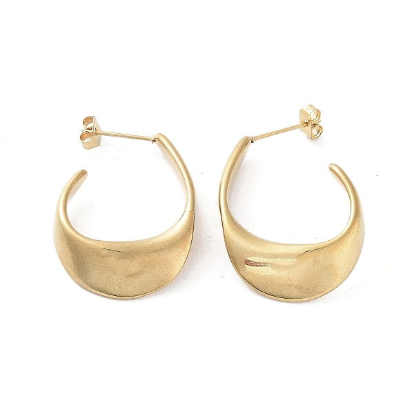 

PandaHall Vacuum Plating 304 Stainless Steel Twist Teardrop Stud Earrings, Half Hoop Earrings, Golden, 30x22mm 304 Stainless Steel Teardrop