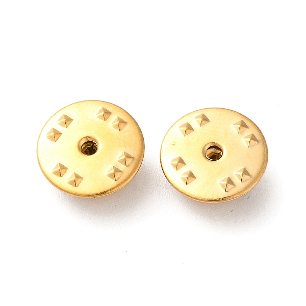 

PandaHall Ion Plating(IP) 304 Stainless Steel Tie Hat Lapel Pin Backs, Real 18K Gold Plated, 11.5x5.5mm, Hole: 1mm 304 Stainless Steel