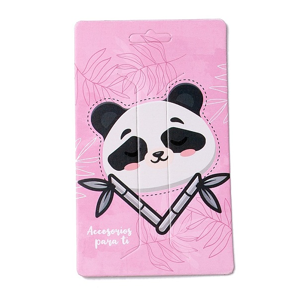 

PandaHall Paper Hair Clip Display Cards, Rectangle with Panda Pattern, Pearl Pink, 10.5x6.3x0.05cm, Hole: 17x5.5mm Paper Panda