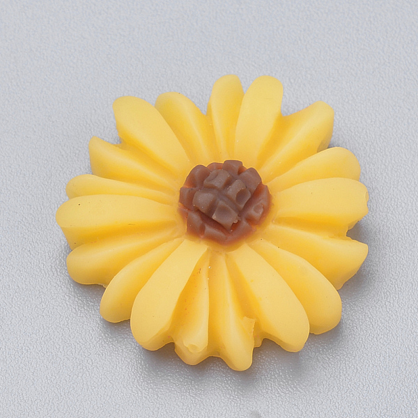 

PandaHall Resin Cabochons, Chrysanthemum, Gold, 16~17x5mm Resin Flower Gold
