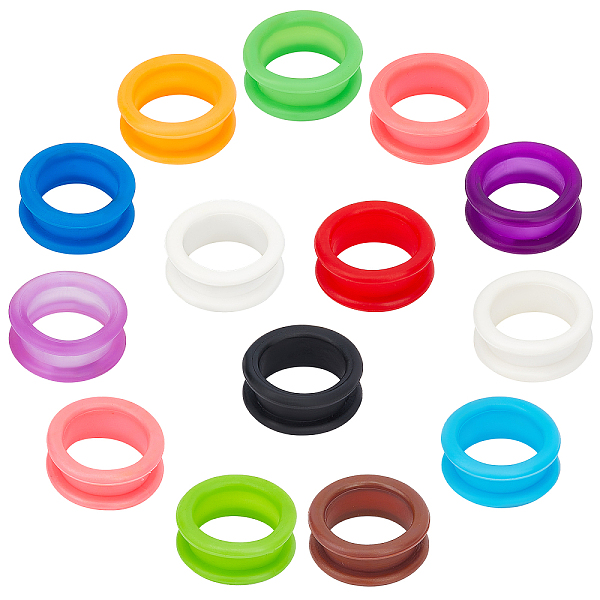 

PandaHall GORGECRAFT 28pcs 14 Colors 26mm Diameter Soft Silicone Finger Rings Grips Inserts Grooming Shear Thumb Inserts Finger Grip..., Multicolor
