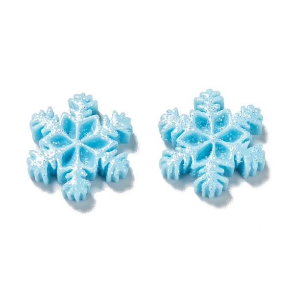 

PandaHall Opaque Resin Cabochons, Snowflake, Light Sky Blue, 18x16x4mm Resin Snowflake