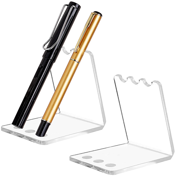 

PandaHall 3-Slot Transparent Acrylic Slant Back Pen Display Stands, Rectangle, Clear, 83x6.76x8cm, Inner Diameter: 0.95cm Acrylic Clear