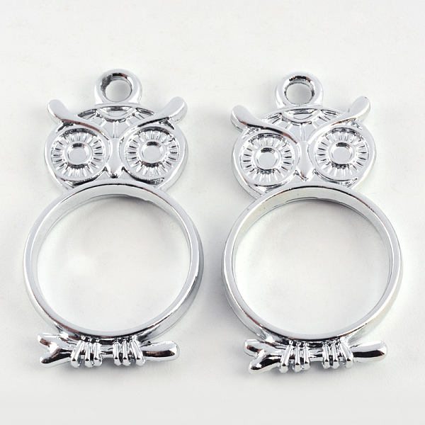 

PandaHall Rack Plating Alloy Owl Pendant Rhinestone Settings, Open Back Bezel For DIY UV Resin, Epoxy Resin, Pressed Flower Jewelry, Cadmium...