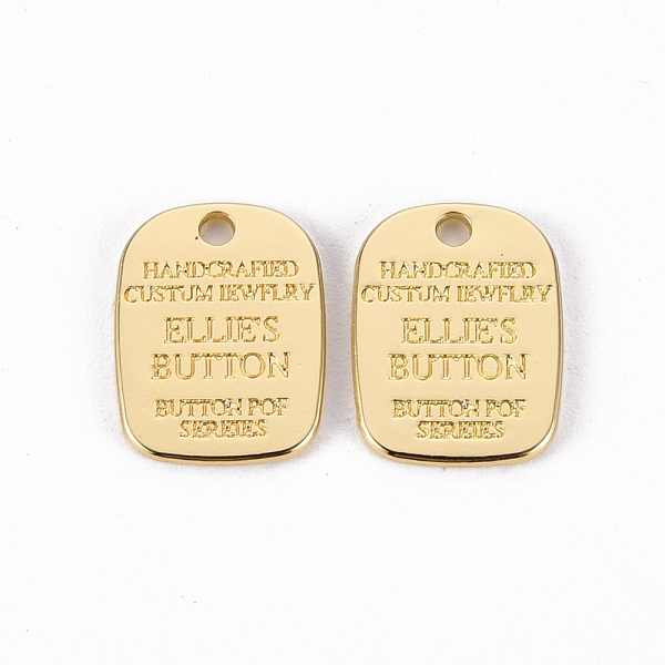 

PandaHall Rack Plating Alloy Charms, Cadmium Free & Lead Free, Oval Rectangle with Word, Light Gold, 13.5x10x1mm, Hole: 1.4mm Alloy...