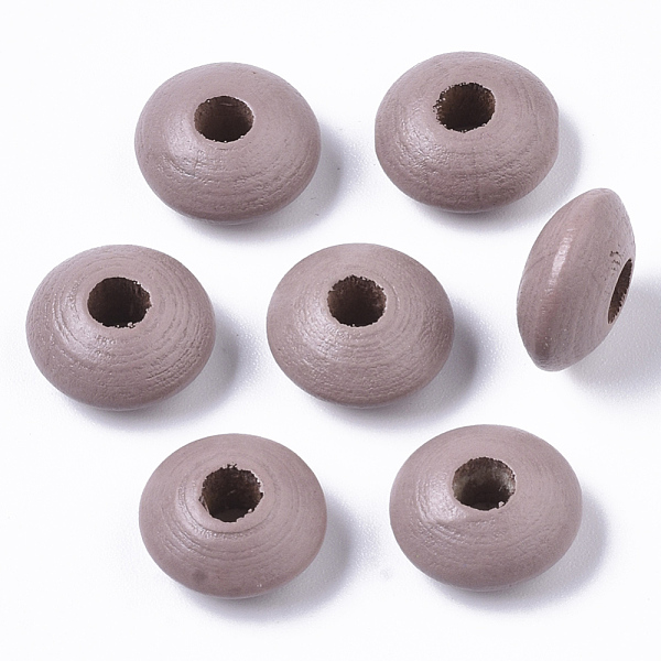 

PandaHall Dyed Natural Beech Wood Beads, Rondelle, Rosy Brown, 12x6mm, Hole: 3~4mm, about 1600pcs/500g Beech Wood Rondelle Brown