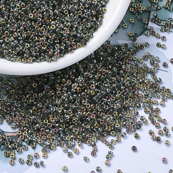 

PandaHall MIYUKI Round Rocailles Beads, Japanese Seed Beads, 11/0, (RR4551) Crystal/Marea (VM), 2x1.3mm, Hole: 0.8mm, about 50000pcs/pound..., Gray