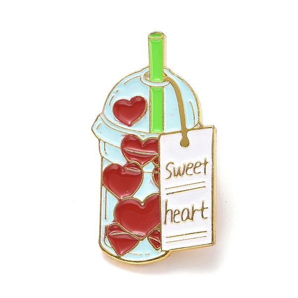 

PandaHall Sweet Heart Word Enamel Pin, Love Milk Tea Cup Shape Alloy Enamel Brooch for Backpack Clothes, Golden, Red, 32x17x10mm, Pin: 1mm....