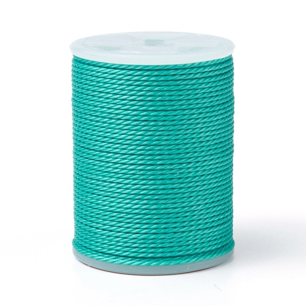 

PandaHall Round Waxed Polyester Cord, Taiwan Waxed Cord, Twisted Cord, Turquoise, 1mm, about 12.02 yards(11m)/roll Waxed Polyester Cord..., Green