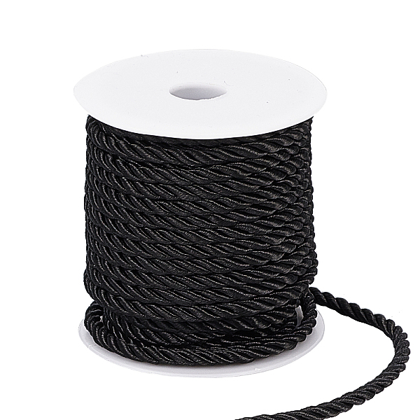 PandaHall 3 Braided Cord Trim, 5mm Decorative Twine Cord Rope Shiny Viscose Cording for Home Décor, Embellish Costumes, Christmas Bag...