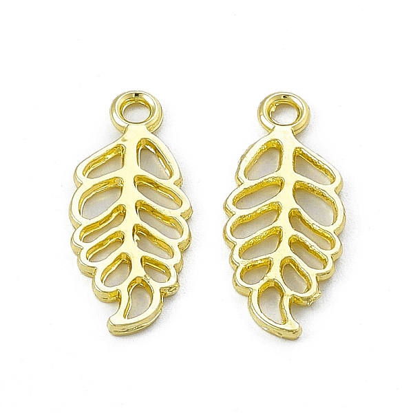 

PandaHall Rack Plating Alloy Pendants, Hollow, Leaf Charm, Light Gold, 20x8x1mm, Hole: 1.6mm Alloy Leaf