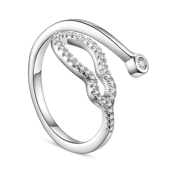 

PandaHall SHEGRACE Rhodium Plated 925 Sterling Silver Ring, with Grade AAA Cubic Zirconia, Platinum, Size 7, 17mm Sterling Silver Clear