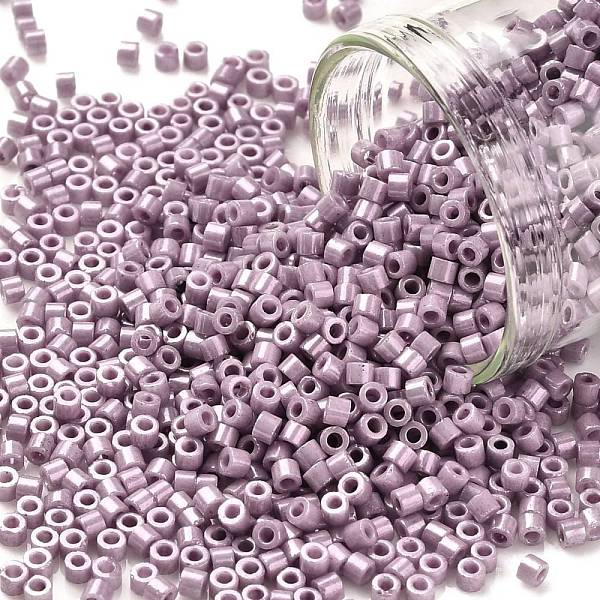 

PandaHall Cylinder Seed Beads, Opaque Colours Luster, Uniform Size, Lilac, 2x1.5mm, Hole: 0.8mm, about 888pcs/10g Glass Purple