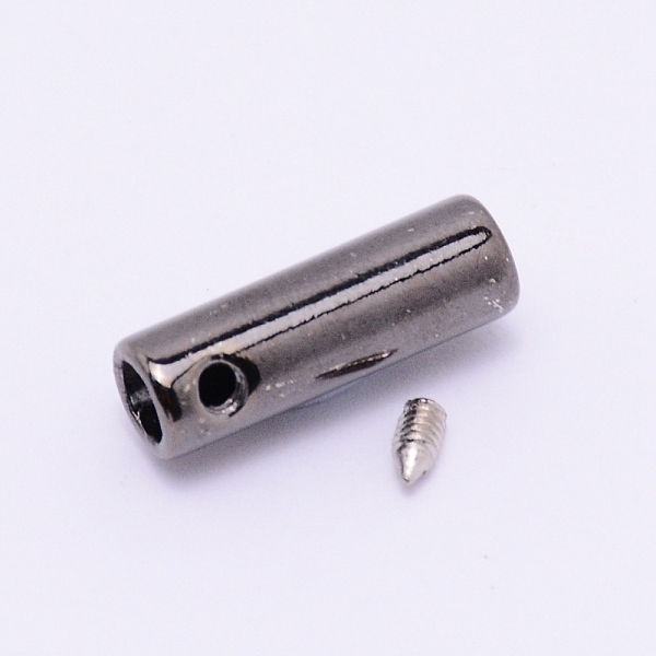 

PandaHall Zinc Alloy End Caps, Column, Gunmetal, 19.5x6mm, Hole: 2mm, Inner Diameter: 4mm Alloy