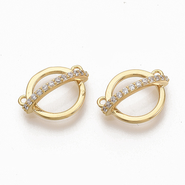 

PandaHall Brass Micro Pave Clear Cubic Zirconia Links, Nickel Free, Planet, Real 18K Gold Plated, 12.5x10x4.5mm, Hole: 0.8mm Brass+Cubic...