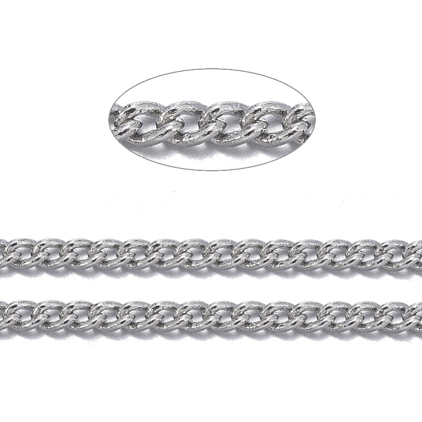 

PandaHall Brass Twisted Chains, Curb Chains, Unwelded, with Spool, Oval, Lead Free & Nickel Free & Cadmium Free, Platinum, 1.8x1x0.36mm...