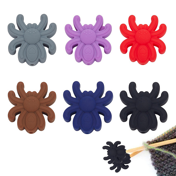 

PandaHall ARRICRAFT 24Pcs 6 Colors Spider Food Grade Eco-Friendly Silicone Focal Beads, Chewing Beads For Teethers, DIY Nursing Necklaces..., Multicolor