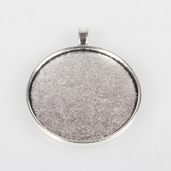 

PandaHall Vintage Tibetan Style Alloy Big Pendant Cabochon Bezel Settings, Antique Silver, Flat Round Tray: 40mm, 52x43x3mm, Hole: 4x7mm...