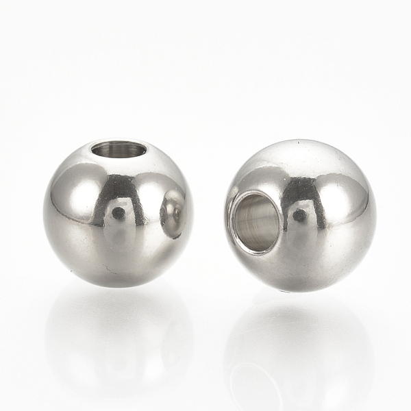 

PandaHall 304 Stainless Steel Beads, Round, Stainless Steel Color, 3x2.5mm, Hole: 1mm 304 Stainless Steel Round
