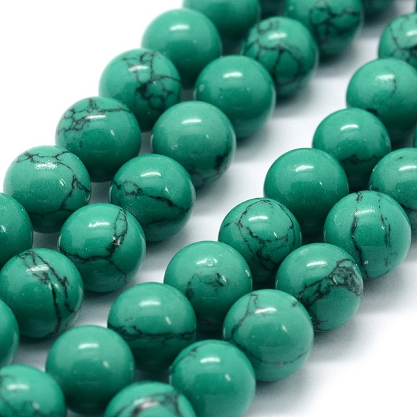 

PandaHall Synthetic Turquoise Beads Strands, Round, Sea Green, 8mm, Hole: 0.8mm, about 50pcs/strand, 15.74 inch(40cm) Synthetic Turquoise...