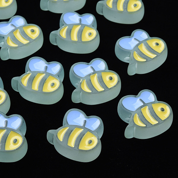 

PandaHall Transparent Acrylic Beads, with Enamel, Frosted, Bee, Light Blue, 23.5x26x9mm, Hole: 3mm Acrylic Bees