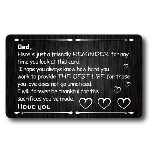 PandaHall CREATCABIN Dad Engraved Wallet Insert Metal Wallet Card Insert from Son Daughter Mini Love Notes Inspirational Gift father Gifts...