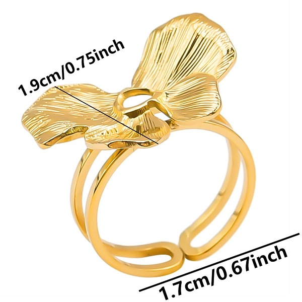 304 Stainless Steel Butterfly Shape Cuff Rings