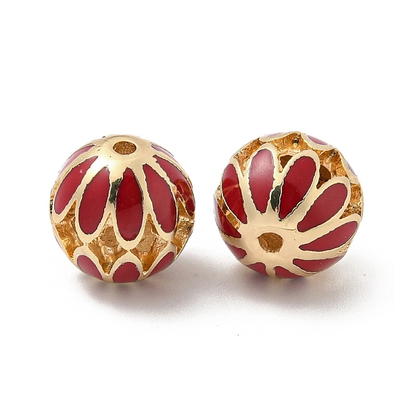 Golden Tone Alloy Enamel Beads