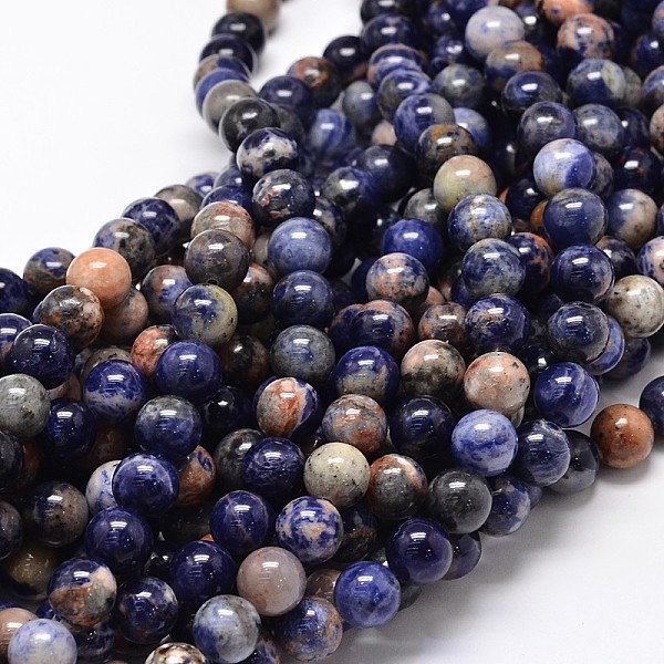 Chapelets De Perles Rondes En Sodalite Naturelle