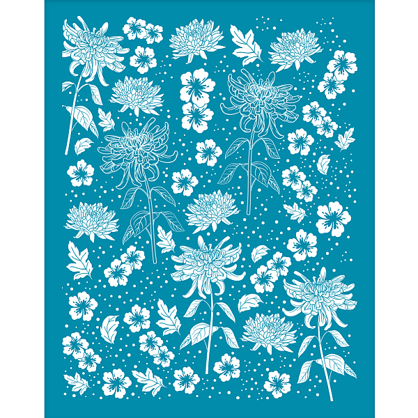 

PandaHall OLYCRAFT 4x5 Inch Clay Stencils for Polymer Clay Flower Leaves Silk Screen Printing Stencils Chrysanthemum Silk Screen Stencils..., Cyan