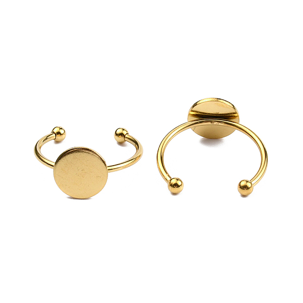 

PandaHall Stainless Steel Open Cuff Finger Ring Finding, Pad Ring Settings, Light Gold, Tray: 10mm, US Size 7 3/4(17.9mm), 1.5~3mm Stainless...