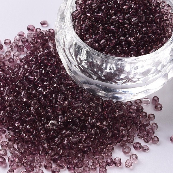 

PandaHall Transparent Round Glass Seed Beads, Rosy Brown, 2mm, Hole: 1mm, 30000 beads/pound Glass Brown