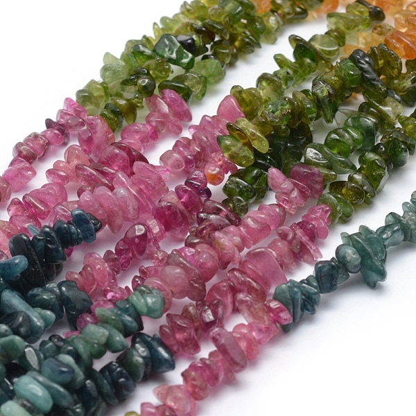 

PandaHall Natural Tourmaline Beads Strands, Grade A+, Chip, 5~7mm, Hole: 0.8mm, about 16 inch(40.6cm) Tourmaline Chip