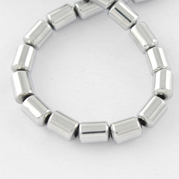

PandaHall Non-magnetic Synthetic Hematite Beads Strands, Grade A, Column, Platinum Plated, 5x4x4mm, Hole: 1mm Non-magnetic Hematite Column..., Silver