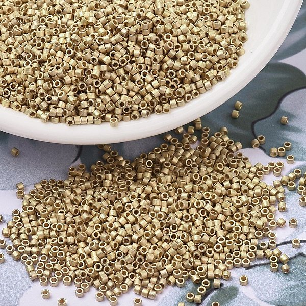 

PandaHall MIYUKI Delica Beads Small, Cylinder, Japanese Seed Beads, 15/0, (DB0334) Matte Gold Light Plate, 1.1x1.3mm, Hole: 0.7mm, about...