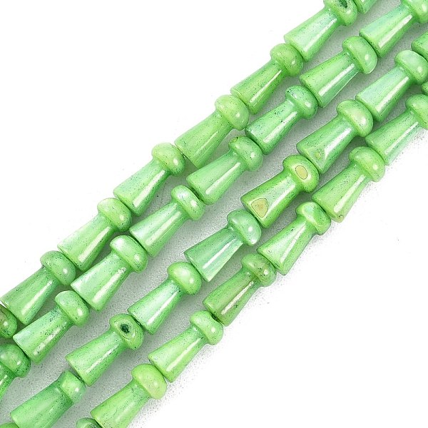 

PandaHall Natural Freshwater Shell Beads Strands, Dyed, Mushroom, Lime, 7.5x4mm, Hole: 0.7mm, about 50pcs/strand, 14.76 inch(37.5cm)..., Green