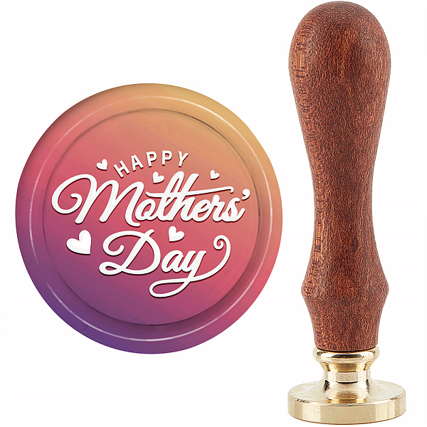 

PandaHall CRASPIRE Happy Mother's Day Wax Seal Stamp Sealing Wax Stamps 30mm Retro Vintage Removable Brass Stamp Head with Wood Handle for...