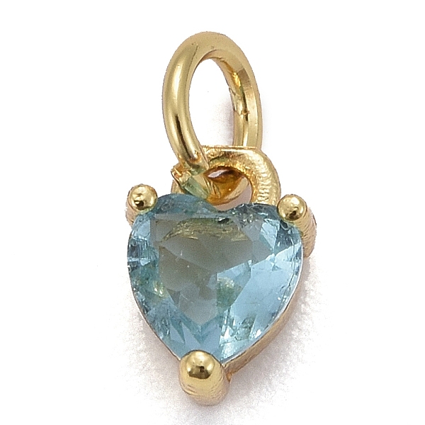 

PandaHall Brass Micro Pave Cubic Zirconia Charms, Long-Lasting Plated, Real 18K Gold Plated, Heart, Pale Turquoise, 8x5x3.5mm, Hole: 3mm...