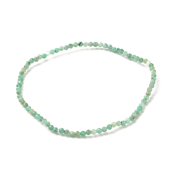 Natural Emerald Quartz Round Beaded Stretch Bracelet