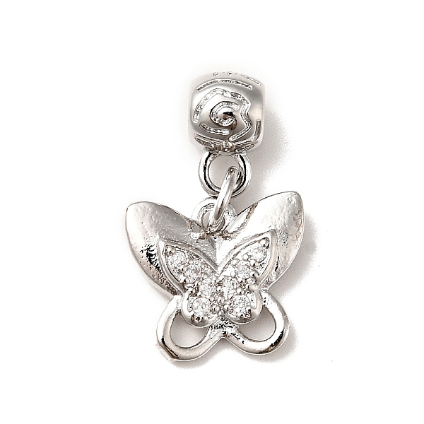 

PandaHall Rack Plating Brass Micro Pave Clear Cubic Zirconia Pendants, Long-Lasting Plated, Cadmium Free & Lead Free, Butterfly, Platinum...